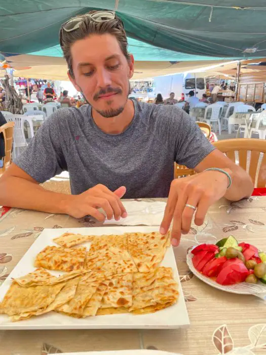 Things to do in Kas visit the local market for Turkish breakfast pancakes