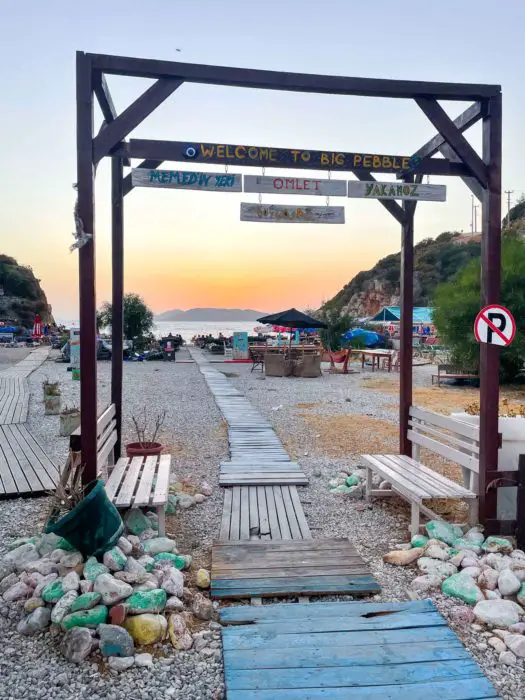 Things to do in Kas sunset from Big Pebble Beach