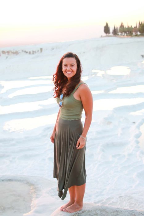 Aimara On Pamukkale's Travertine Cliffs
