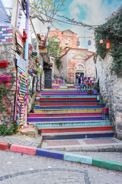 Colorful steps in Balata and Fener neighborhood