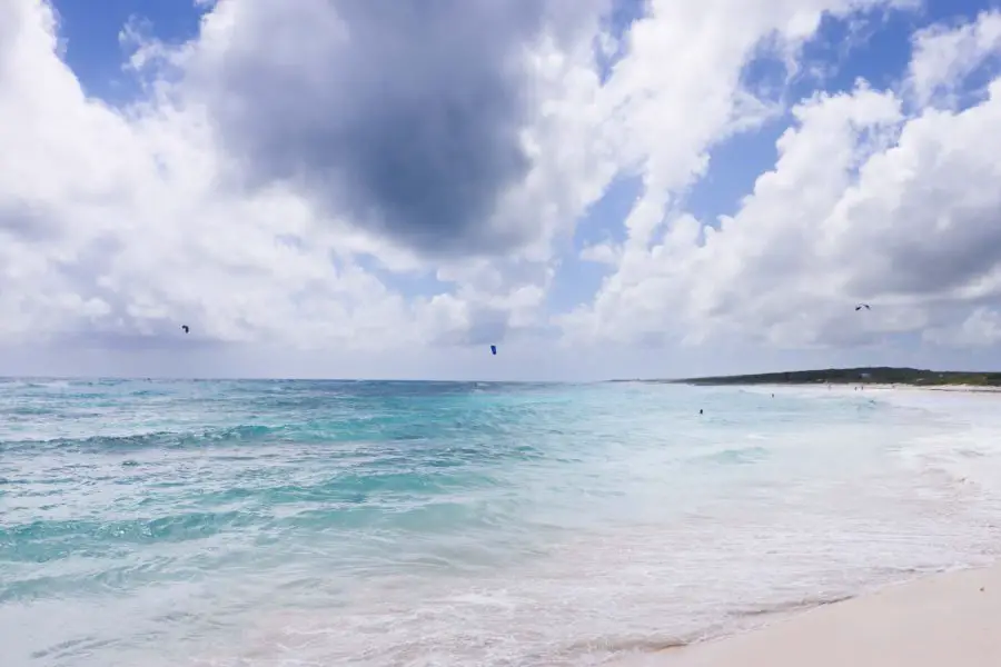 Chen Rio kitesurfing at beaches in Cozumel