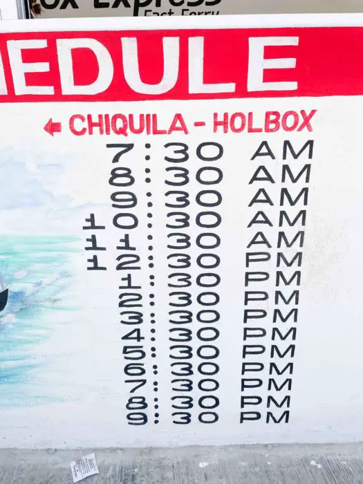 Isla Holbox ferry schedule